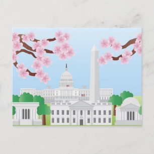Washington DC mit Cherry Blossoms Postcard Postkarte