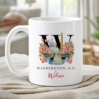 Washington DC Monogramm Buchstabe W Personalisiert Kaffeetasse