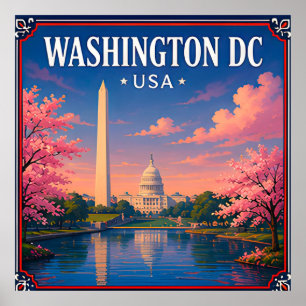🏛️ Washington DC Monument Erinnerung aus der Haup Poster