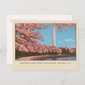 Washington DC Monument Kirsche Blüten Postkarte (Vorne/Hinten)