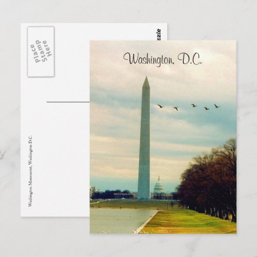 Washington Dc Monument Postkarte (Vorne/Hinten)