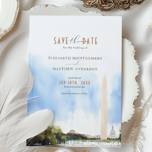 Washington DC Monument Wedding Save the Date Card Einladung