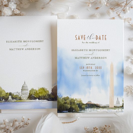 Washington DC Monument Wedding Save the Date Card Einladung