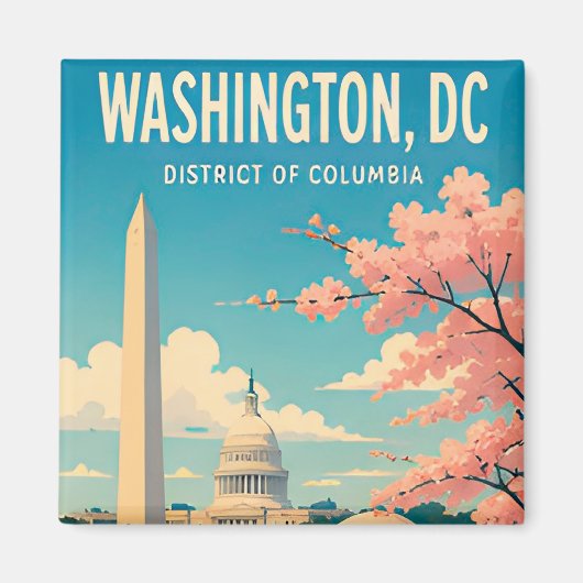 Washington DC Monumente Capitol Skyline Magnet (Vorne)