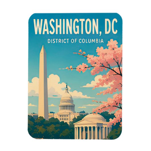 Washington DC Monumente Capitol Skyline Magnet (Vertikal)
