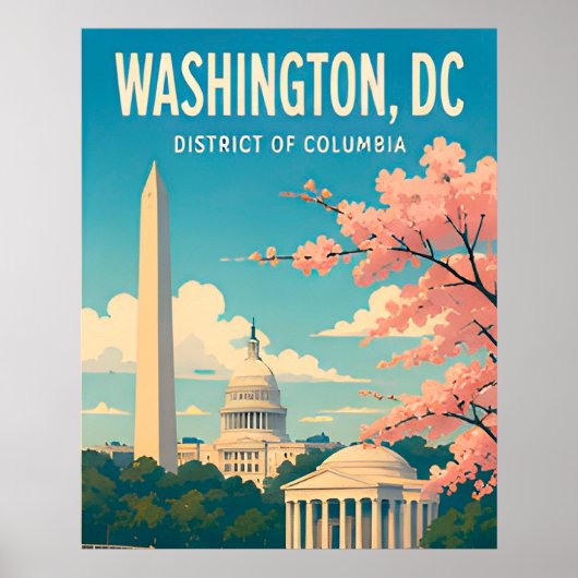Washington DC Monumente Capitol Skyline Poster (Vorne)