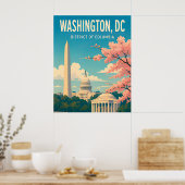 Washington DC Monumente Capitol Skyline Poster (Küche)
