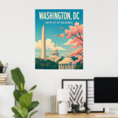 Washington DC Monumente Capitol Skyline Poster (Heimbüro)