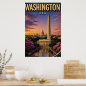 Washington DC Monumente Capitol Skyline Poster (Küche)