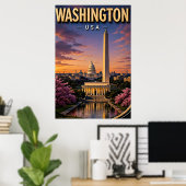 Washington DC Monumente Capitol Skyline Poster (Heimbüro)