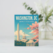 Washington DC Monumente Capitol Skyline Postkarte (Stehend Vorderseite)