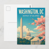 Washington DC Monumente Capitol Skyline Postkarte (Vorne/Hinten)