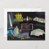 Washington DC Monumente in der Nacht Postkarte (Vorne/Hinten)