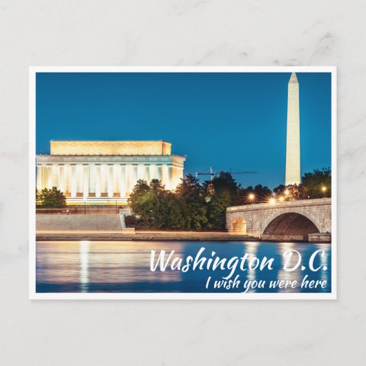 Washington DC Monumente mit Potomac Postcard Postkarte (Vorderseite)