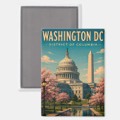 Washington DC Monumente und Capitol Skyline Magnet (Vorderseite/Rückseite)