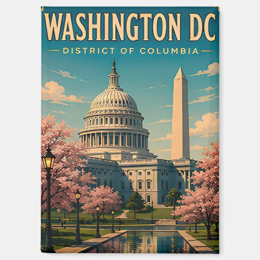Washington DC Monumente und Capitol Skyline Magnet (Vorderseite)