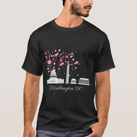 Washington DC Monuts Memorials Kirschblüten T-Shirt (Vorderseite)