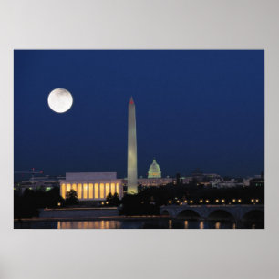 Washington DC nachts Poster