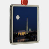 Washington DC nachts Silbernes Ornament (Rechts)