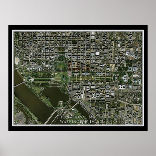 Washington DC National Mall from Space Satellite Poster (Vorne)