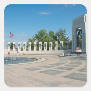 Washington, DC, nationales WWII Denkmal Quadratischer Aufkleber