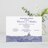 Washington DC Navy Skyline Silhouette Probe Einladung (Stehend Vorderseite)