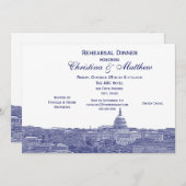Washington DC Navy Skyline Silhouette Probe Einladung (Vorne/Hinten)