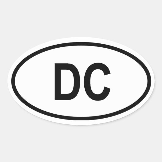 Washington "DC" Ovaler Aufkleber (Vorderseite)