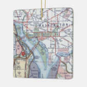 Washington DC Pentagon Retro Map Keramikornament (Links)
