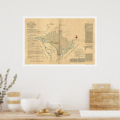 Washington DC Plan Karte von L'Enfant 1791 Poster (Küche)