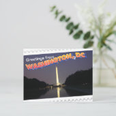 Washington, DC Postcard Washington Monument Postkarte (Stehend Vorderseite)