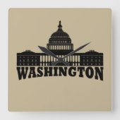 Washington DC Quadratische Wanduhr (Vorderseite)