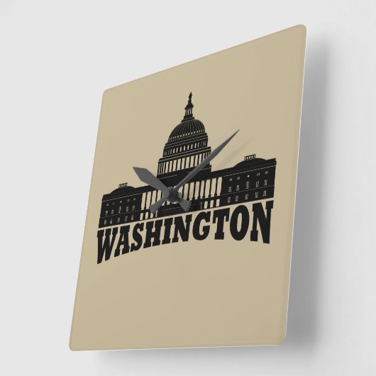 Washington DC Quadratische Wanduhr (Winkel)