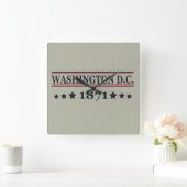 Washington DC Quadratische Wanduhr (Zuhause)