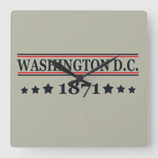 Washington DC Quadratische Wanduhr (Vorderseite)