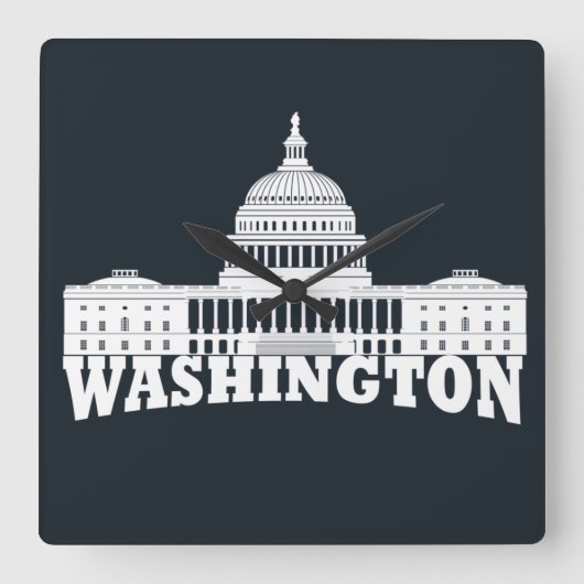 Washington DC Quadratische Wanduhr (Vorderseite)