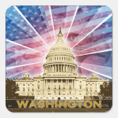 Washington DC Quadratischer Aufkleber (Vorderseite)