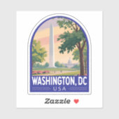 Washington DC Reise Kunst Emblem Aufkleber (Blatt)