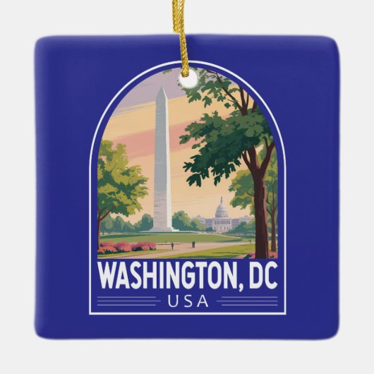 Washington DC Reise Kunst Emblem Keramikornament (Vorderseite)