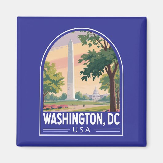 Washington DC Reise Kunst Emblem Magnet (Vorne)