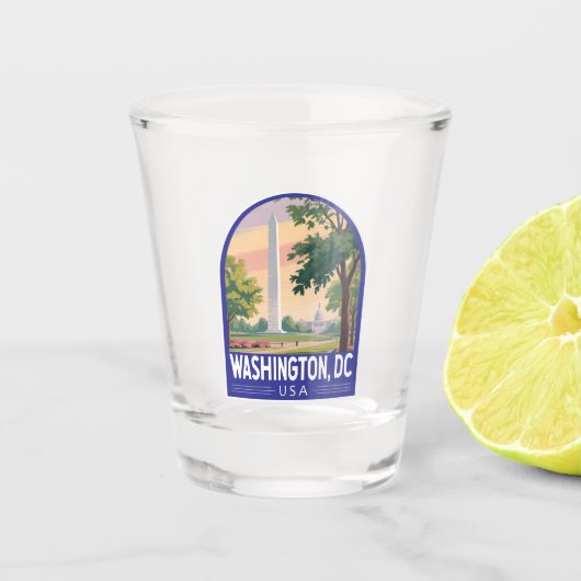 Washington DC Reise Kunst Emblem Schnapsglas (Vorderseite)