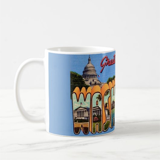 Washington DC Retro Postcard Mug Kaffeetasse (Links)