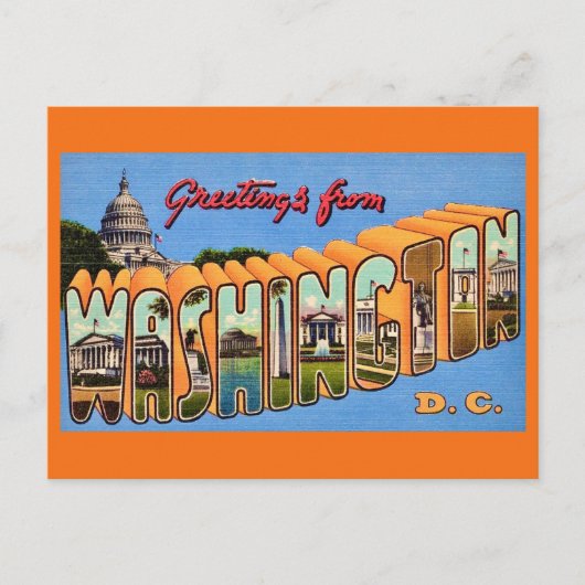 Washington DC Retro Postcard Postkarte (Vorderseite)