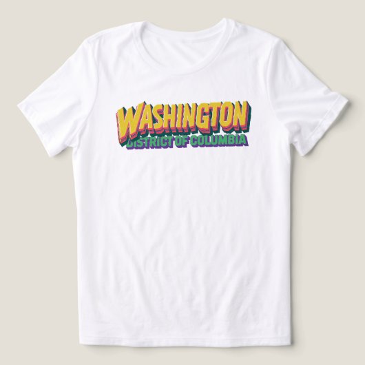 Washington DC Retro-Typografie Tri-Blend Shirt (Design Vorderseite)