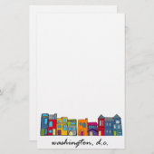 Washington DC Row House Briefpapier (Vorne/Hinten)