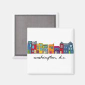 Washington DC Row House Magnet (Vorderseite/Rückseite)