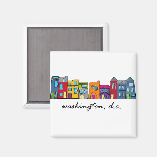 Washington DC Row House Magnet (Vorderseite/Rückseite)