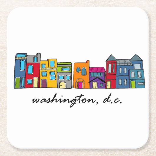 Washington DC Row Houses Rechteckiger Pappuntersetzer (Vorderseite)
