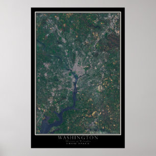 Washington DC Satellite Poster Map