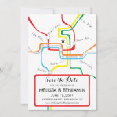 Washington DC Save the Date Metro Map (Vorderseite)